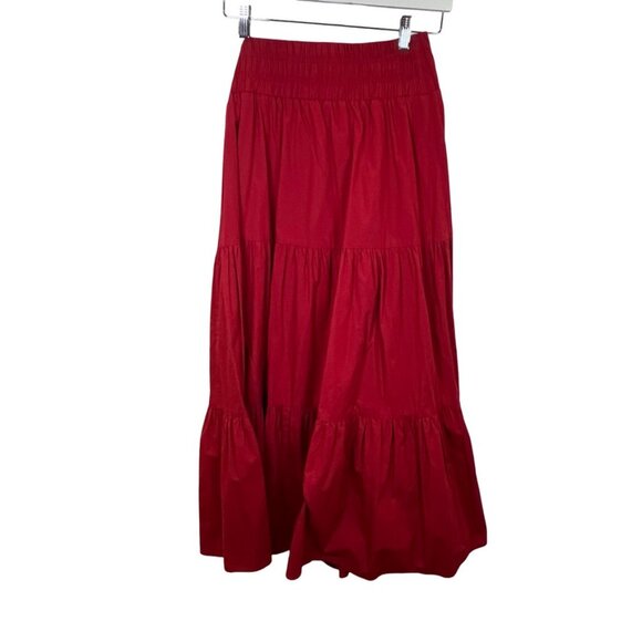 Hill House Dresses & Skirts - Hill House Florence Nap Red Tiered Maxi Skirt Cotton Size Medium
